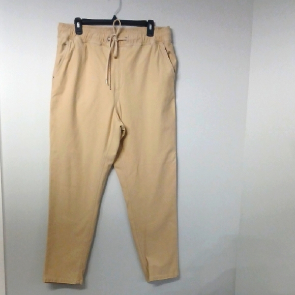 French Connection Tan Pants, Adjustable Waist, Gentle Used, SZ 14, Super Stretch - Picture 1 of 8